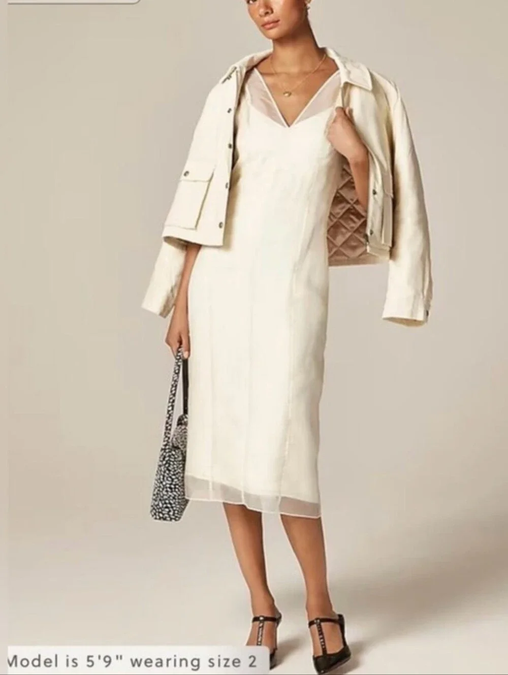 J. Crew Collection Layered Organza Shift Dress - Ivory